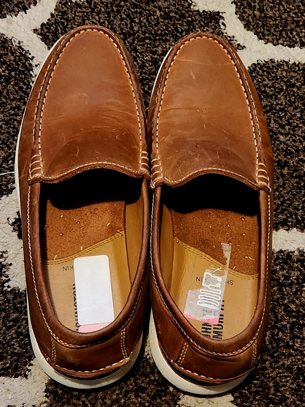 Johnston & Murphy Men's Brown Leather Slip-On Loafers